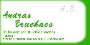 andras bruchacs business card