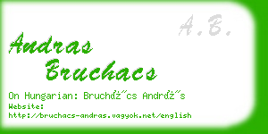 andras bruchacs business card